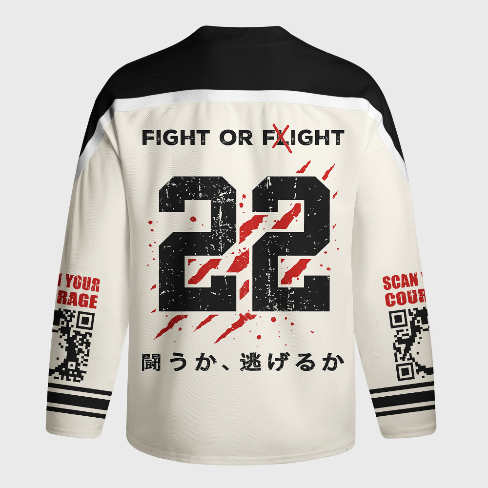 Tokyo-Tiger Woodblock Penguin:Fight Or Flight Long-Sleeve Hockey Jersey