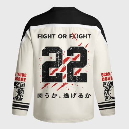 Tokyo-Tiger Woodblock Penguin:Fight Or Flight Long-Sleeve Hockey Jersey
