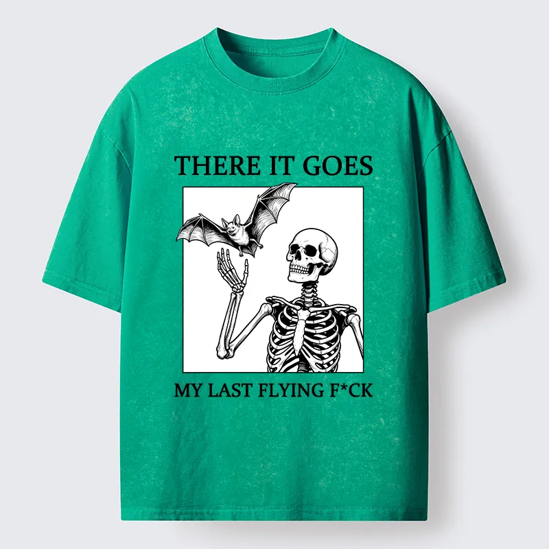 Tokyo‑Tiger Funny Skeleton Bat Meme Washed T‑Shirt