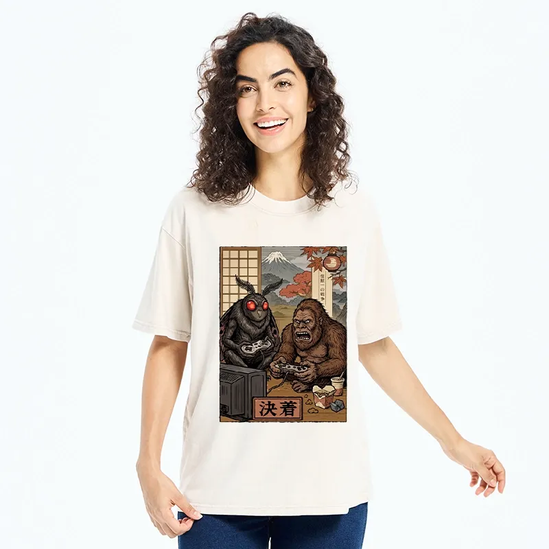 Tokyo-Tiger Game Monster Duo Washed T-Shirt