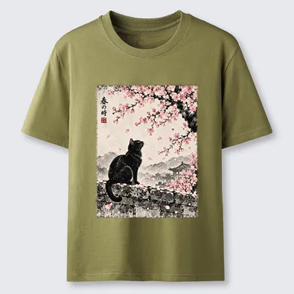 Tokyo-Tiger Spring Black Cat Art Classic T-Shirt