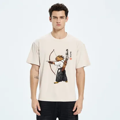 Tokyo-Tiger Capybara Kyudo Meme Washed T-Shirt