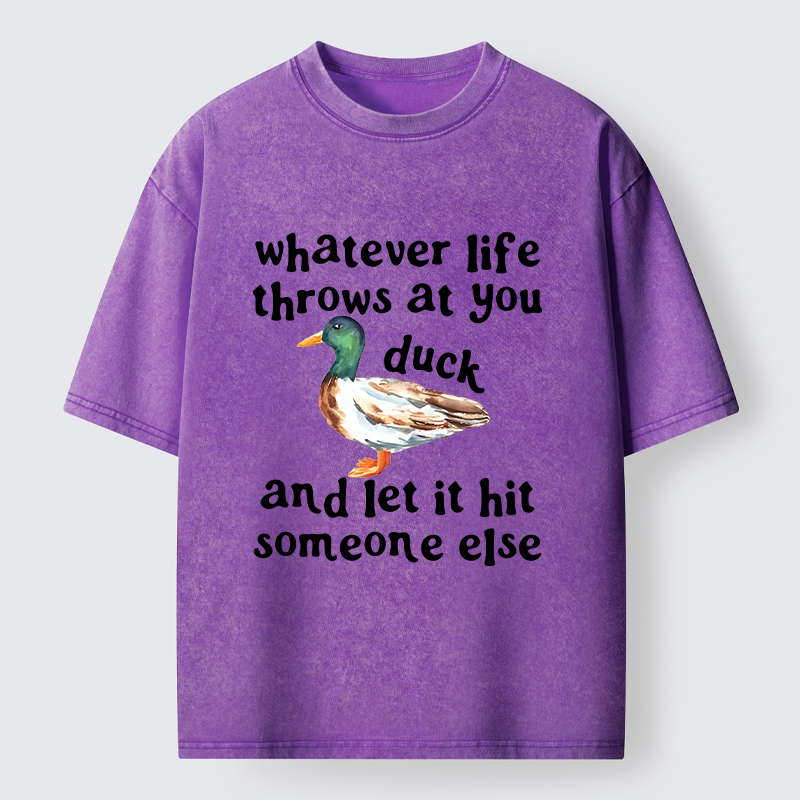 Tokyo-Tiger Funny Duck Life Trouble Meme Washed T-Shirt