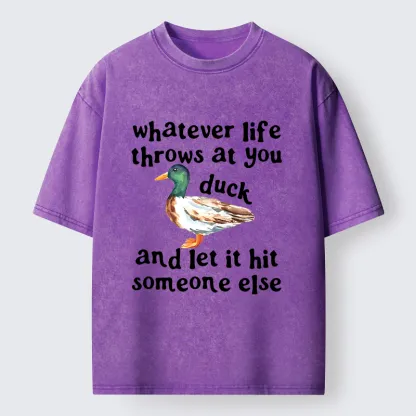 Tokyo-Tiger Funny Duck Life Trouble Meme Washed T-Shirt