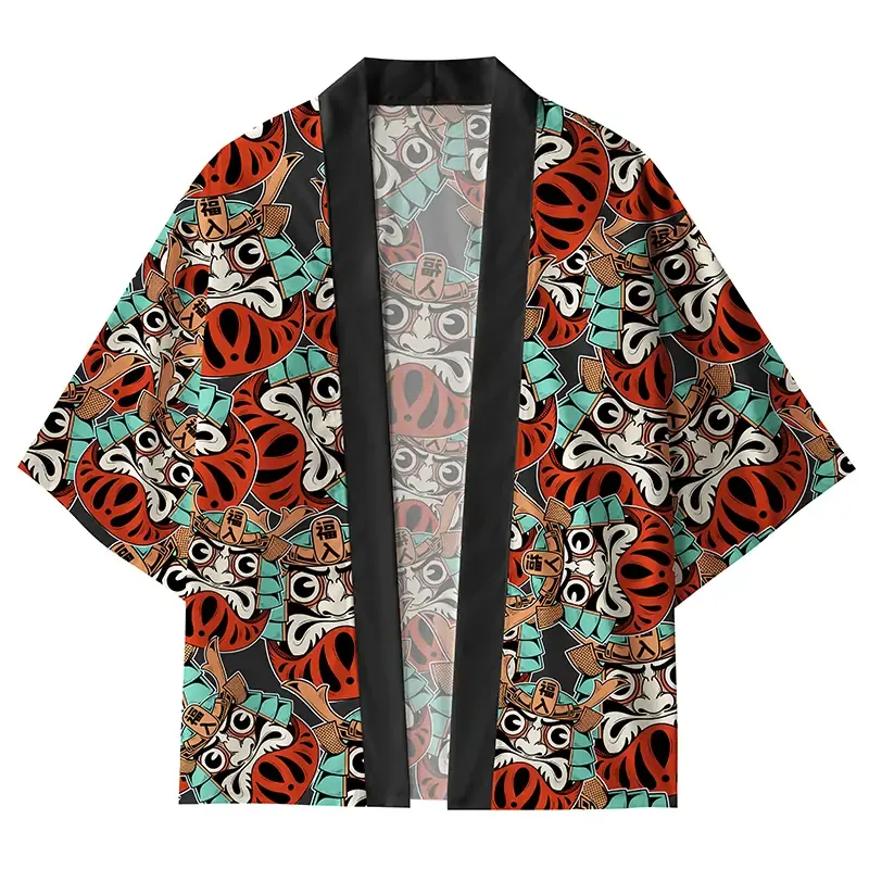 Tokyo-Tiger Ghost Face Mask Kimono Cardigan