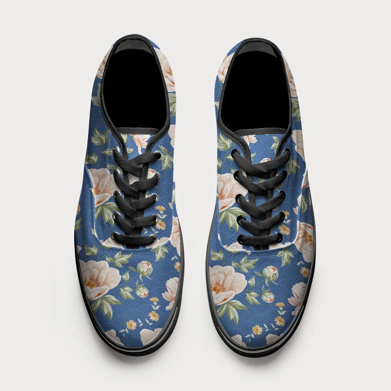 Tokyo-Tiger Flowers In The Waves Canvas Shoes