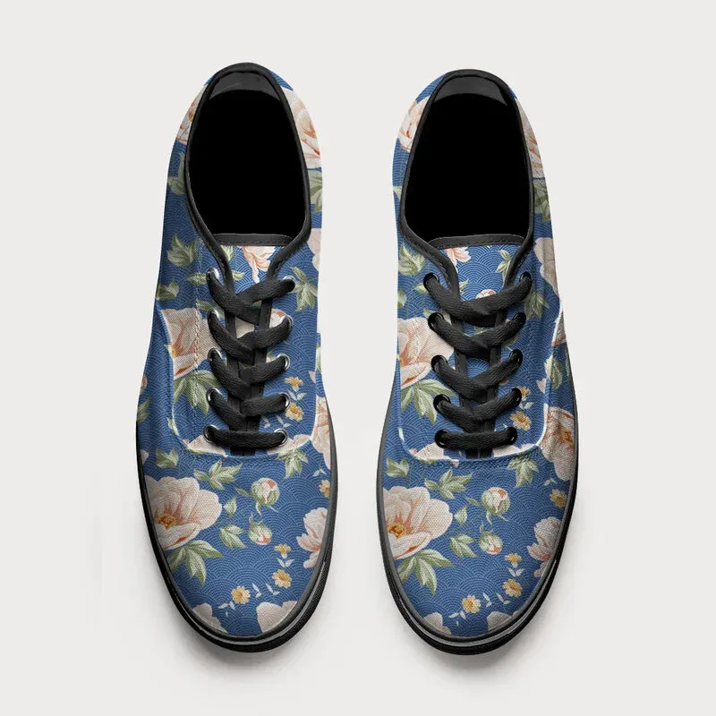 Tokyo-Tiger Flowers In The Waves Canvas Shoes