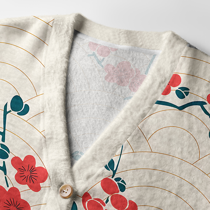 Tokyo-Tiger Blossom Wave Ugly Cardigan Sweater
