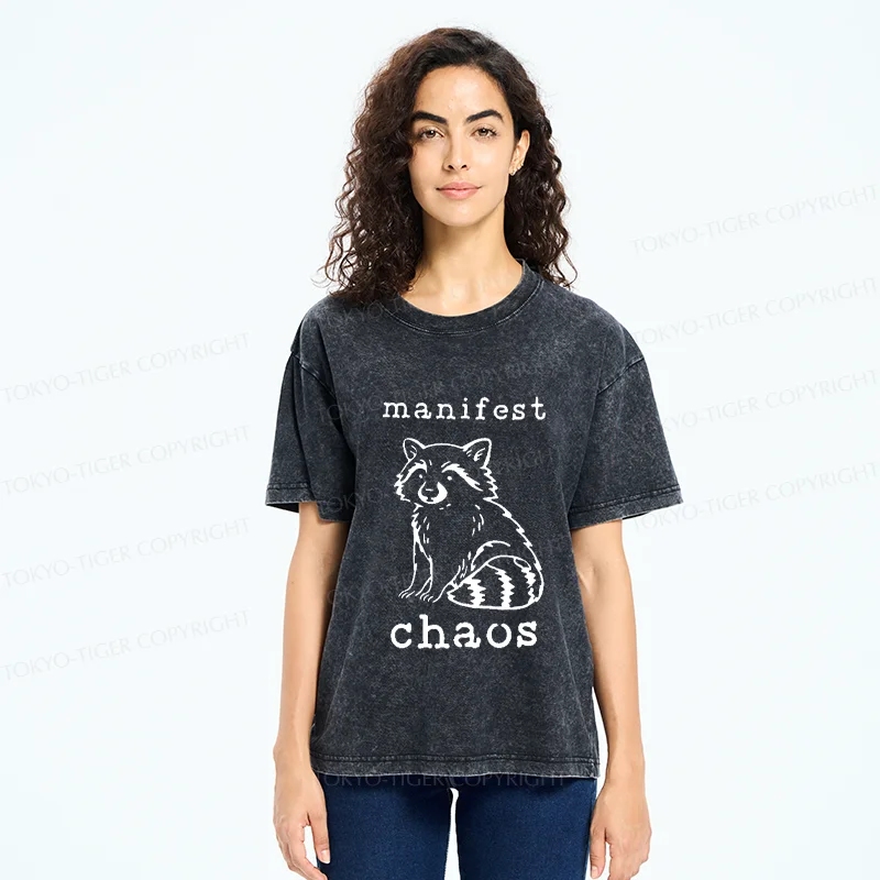 Tokyo-Tiger Manifest Chaos Raccoon Washed T-Shirt