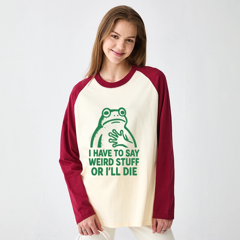 Tokyo-Tiger Weird Frog Funny Meme Raglan Long Sleeve T-shirt