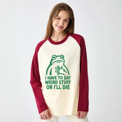 Tokyo-Tiger Weird Frog Funny Meme Raglan Long Sleeve T-shirt