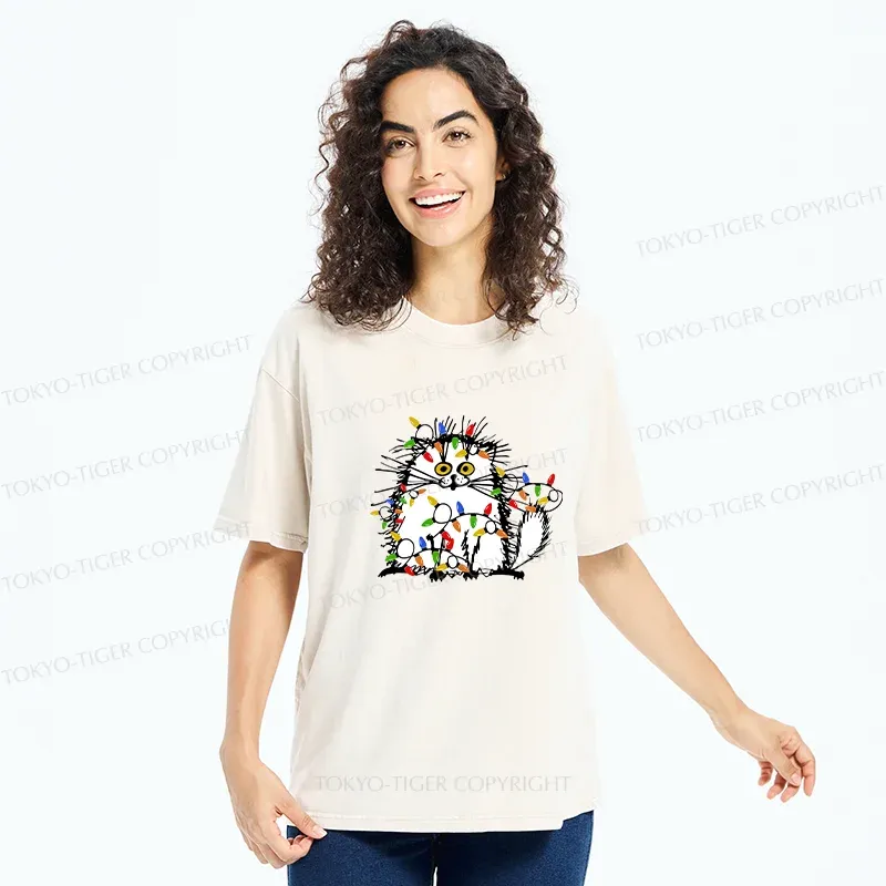 Tokyo-Tiger Kitten Is Entangled Washed T-Shirt