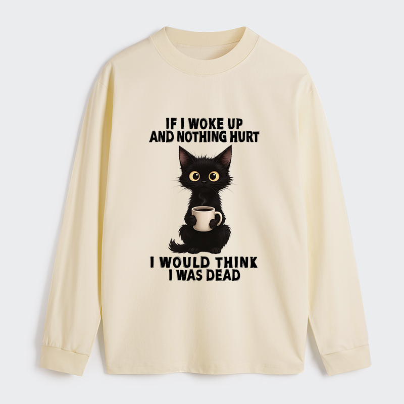 Tokyo-Tiger Funny Cute Black Cat And Coffee Meme Classic Long Sleeve T-Shirt
