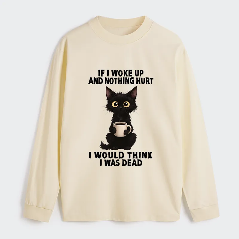 Tokyo-Tiger Funny Cute Black Cat And Coffee Meme Classic Long Sleeve T-Shirt