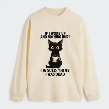 Tokyo-Tiger Funny Cute Black Cat And Coffee Meme Classic Long Sleeve T-Shirt