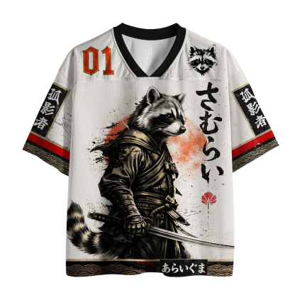 Tokyo-Tiger Retro Samurai Raccoon Mesh Jersey