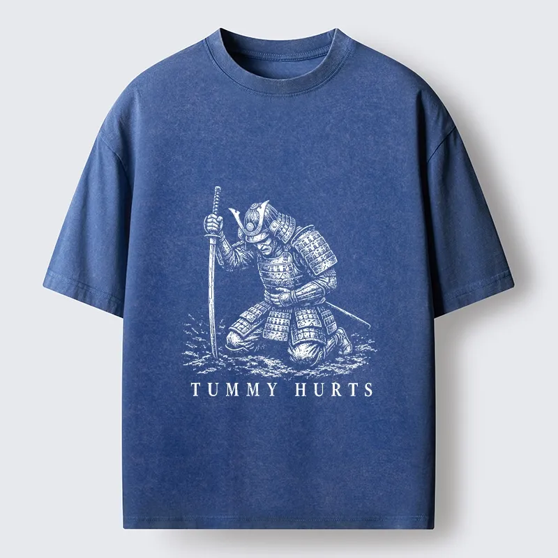 Tokyo‑Tiger Funny Tummy Hurts Washed T‑Shirt