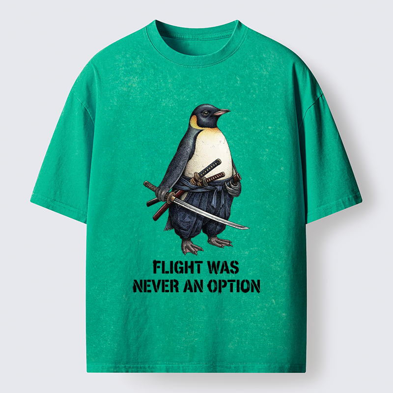 Tokyo-Tiger Funny Warrior Penguin With Sword Meme Washed T-Shirt
