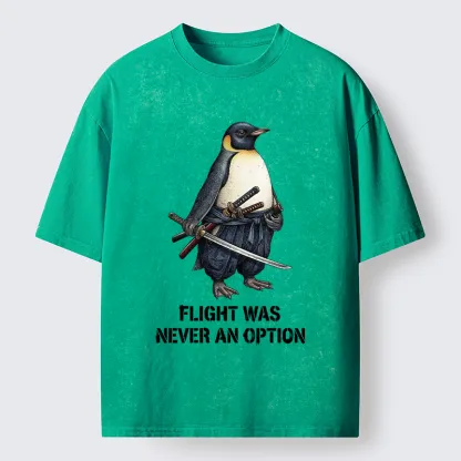 Tokyo-Tiger Funny Warrior Penguin With Sword Meme Washed T-Shirt