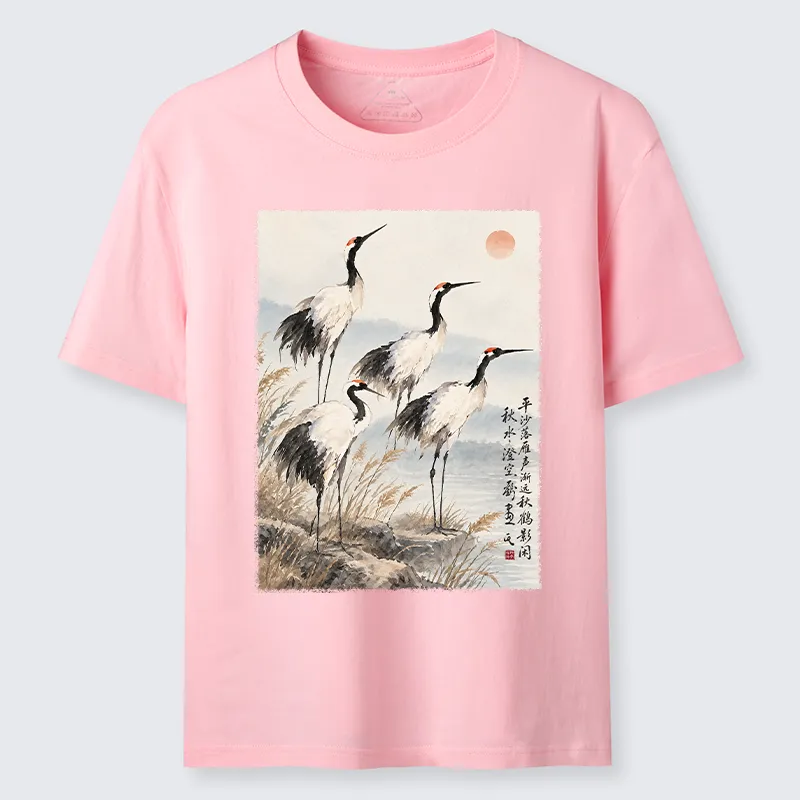 Tokyo-Tiger Vintage Oriental Crane Art Classic T-Shirt