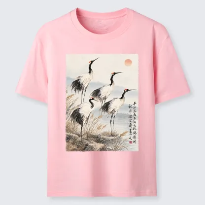 Tokyo-Tiger Vintage Oriental Crane Art Classic T-Shirt