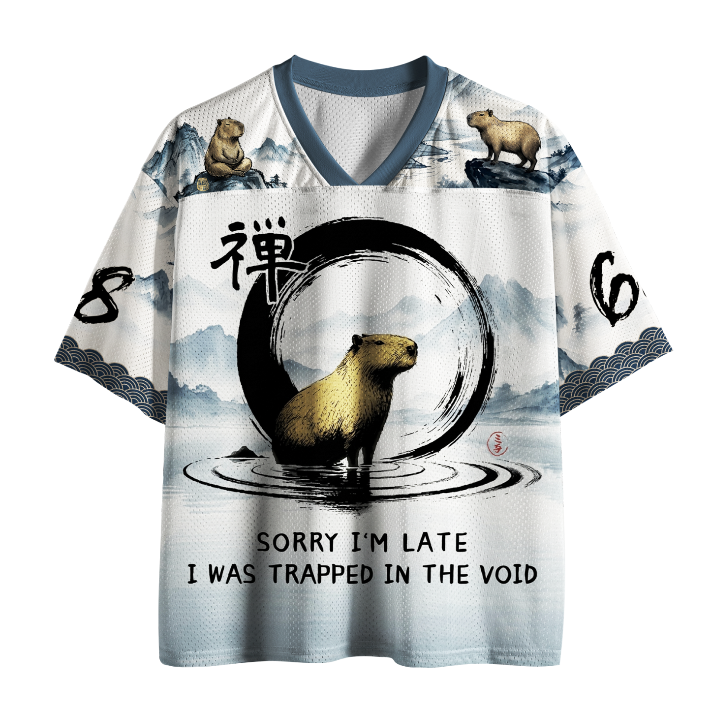 Tokyo-Tiger Ink Wash Capybara Enso Mesh Jersey Sale
