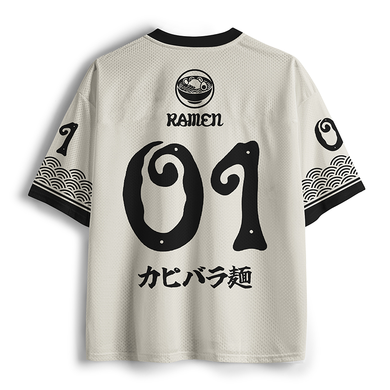 Tokyo-Tiger Capybara Eating Ramen Mesh Jersey