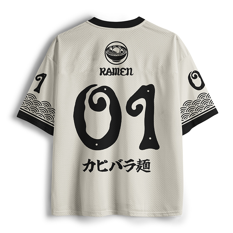 Tokyo-Tiger Capybara Eating Ramen Mesh Jersey