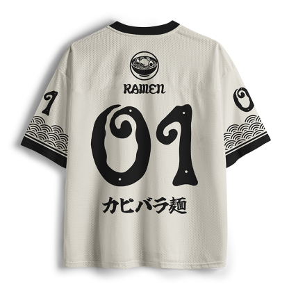 Tokyo-Tiger Capybara Eating Ramen Mesh Jersey