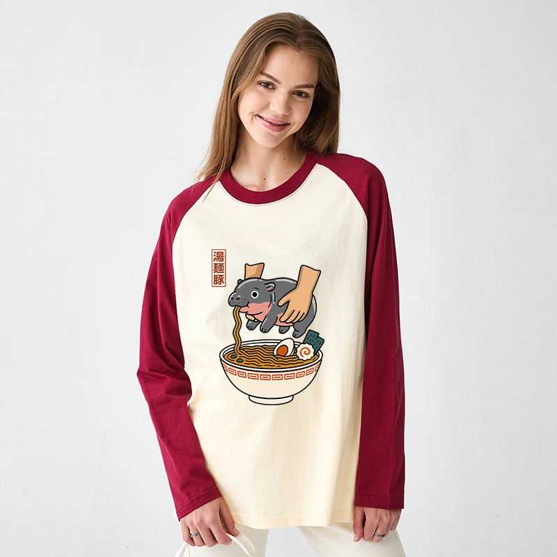 Tokyo-Tiger Noodles Got Me Raglan Long Sleeve T-shirt