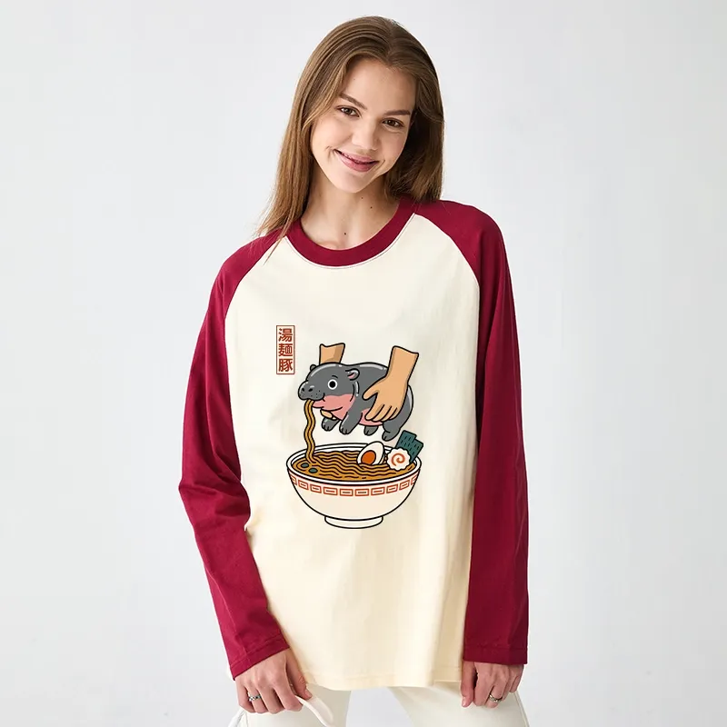 Tokyo-Tiger Noodles Got Me Raglan Long Sleeve T-shirt