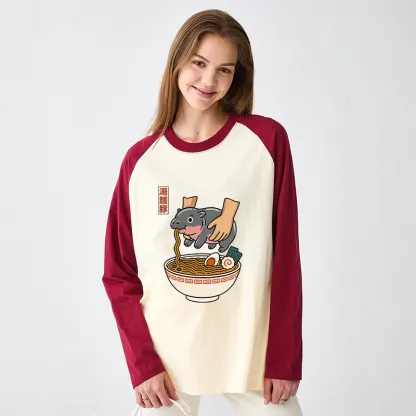 Tokyo-Tiger Noodles Got Me Raglan Long Sleeve T-shirt