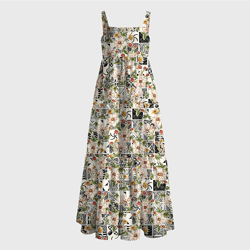 Tokyo-Tiger Tropical Floral Delight Maxi Dress