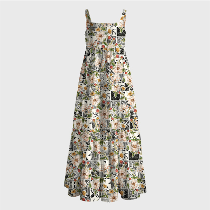 Tokyo-Tiger Tropical Floral Delight Maxi Dress