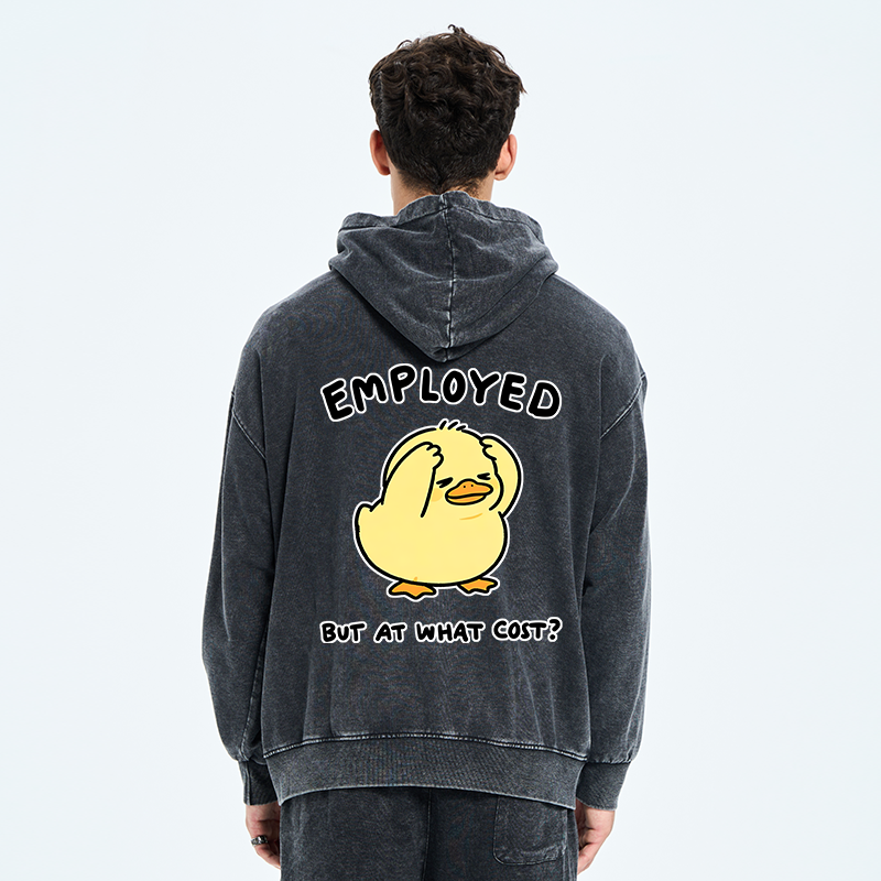Tokyo-Tiger Funny Work Duck Washed Zip Hoodie