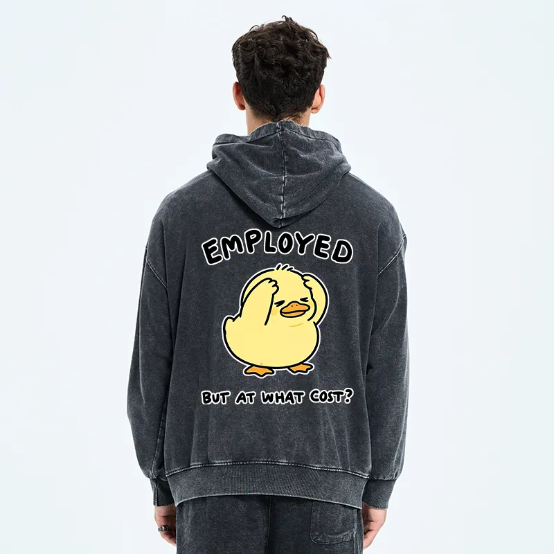 Tokyo-Tiger Funny Work Duck Washed Zip Hoodie