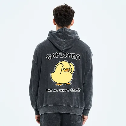 Tokyo-Tiger Funny Work Duck Washed Zip Hoodie