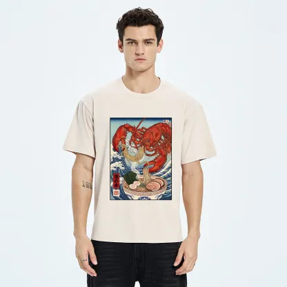 Tokyo-Tiger Lobster Ramen Wave Washed T-Shirt