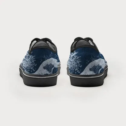 Tokyo-Tiger The Great Wave Off Beer Canvas Shoes