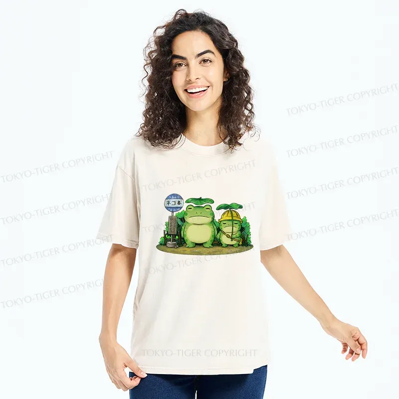 Tokyo-Tiger My Neighbor Frog Washed T-Shirt