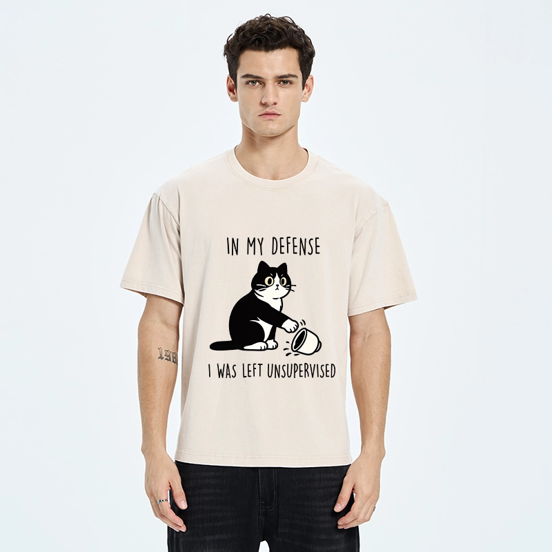 Tokyo‑Tiger Funny Naughty Cat Washed T‑Shirt