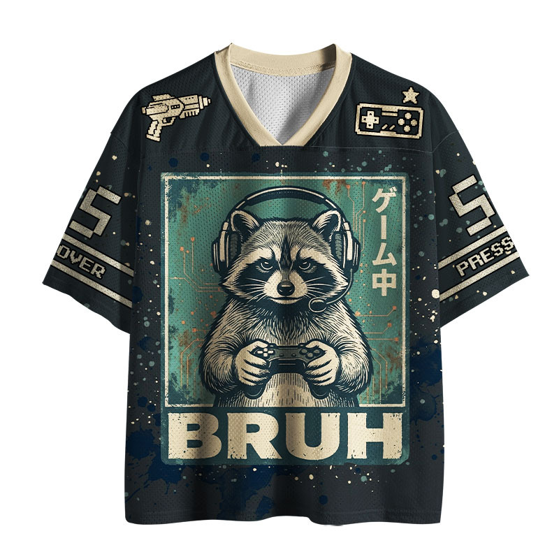 Tokyo-Tiger Retro Gamer Raccoon #55 Mesh Jersey
