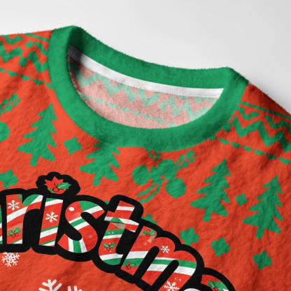 Tokyo-Tiger Christmas Duck-Tape Fuzzy Christmas Ugly Sweatshirt