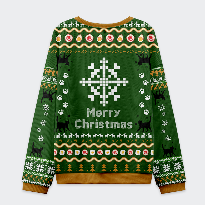Tokyo-Tiger All I Want for Christmas is Ramen Cat Ugly Sweater