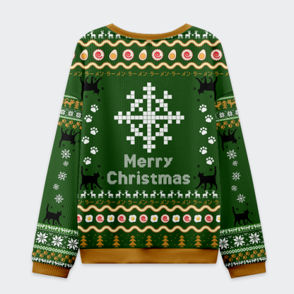 Tokyo-Tiger All I Want for Christmas is Ramen Cat Ugly Sweater