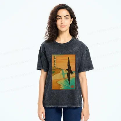 Tokyo-Tiger Large And Unconstrained Swallow Washed T-Shirt