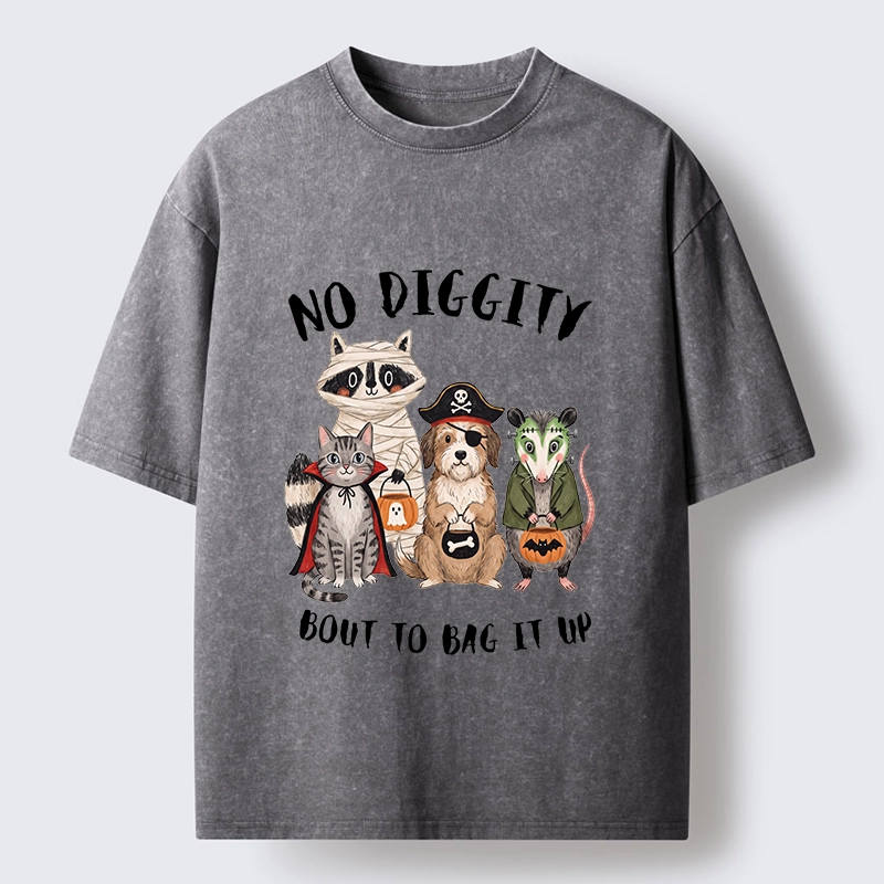 Tokyo‑Tiger Funny Halloween Crew Washed T‑Shirt