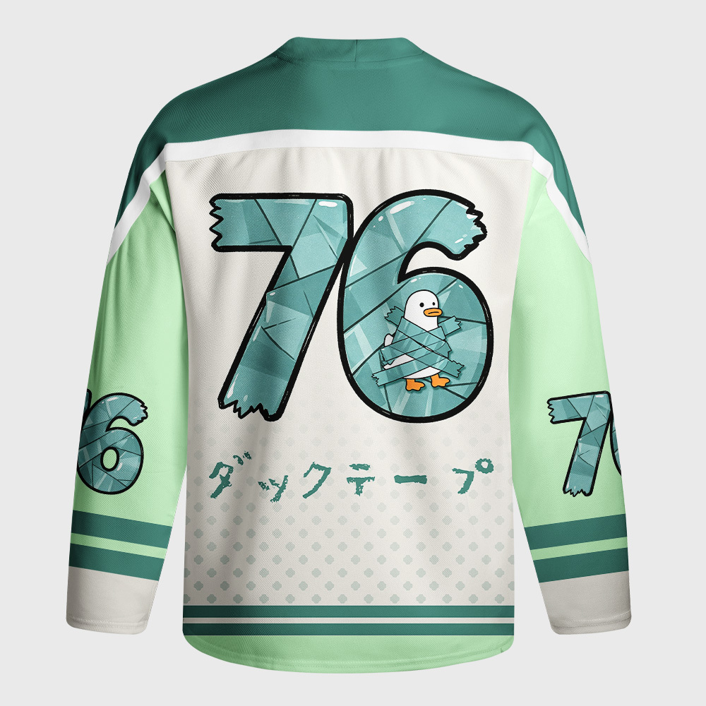 Tokyo-Tiger Duck-Tape Long-Sleeve Hockey Jersey