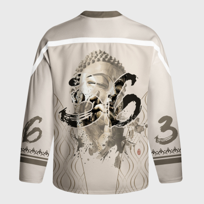 Tokyo-Tiger Funny Zen Oriental Ink Art Long-Sleeve Hockey Jersey