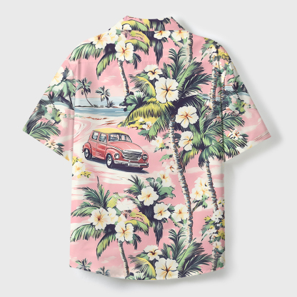 Tokyo-Tiger Beachside Vintage Ride Cuban Collar Shirt